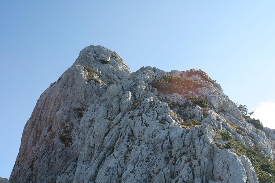 Greben proti vrhu