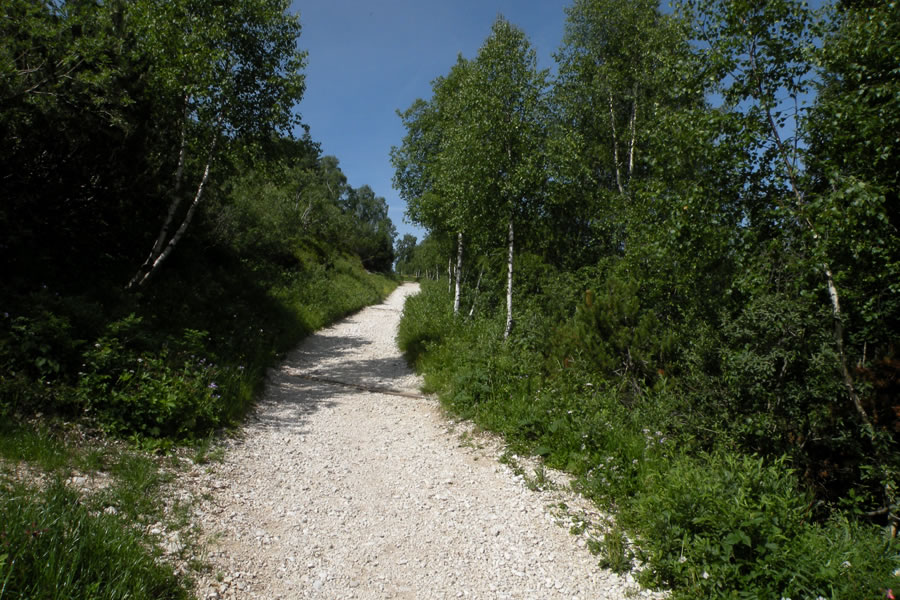 Nad parkiriščem nas čaka makadam