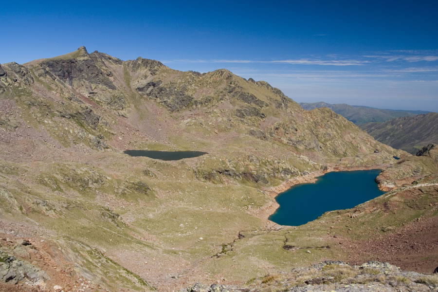 Pic du Malcaras ter jezerci Etang de la Ousade in Etang Fourcat